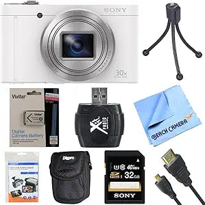 Sony DSC-WX500/W Cyber-Shot Digital Camera White Bundle