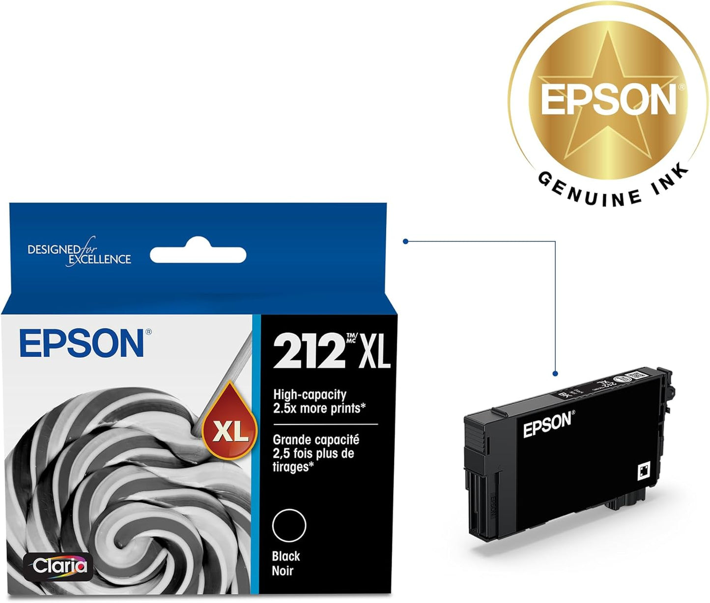 Epson T212XL120-S 212XL High Capacity Black Ink Cartridge