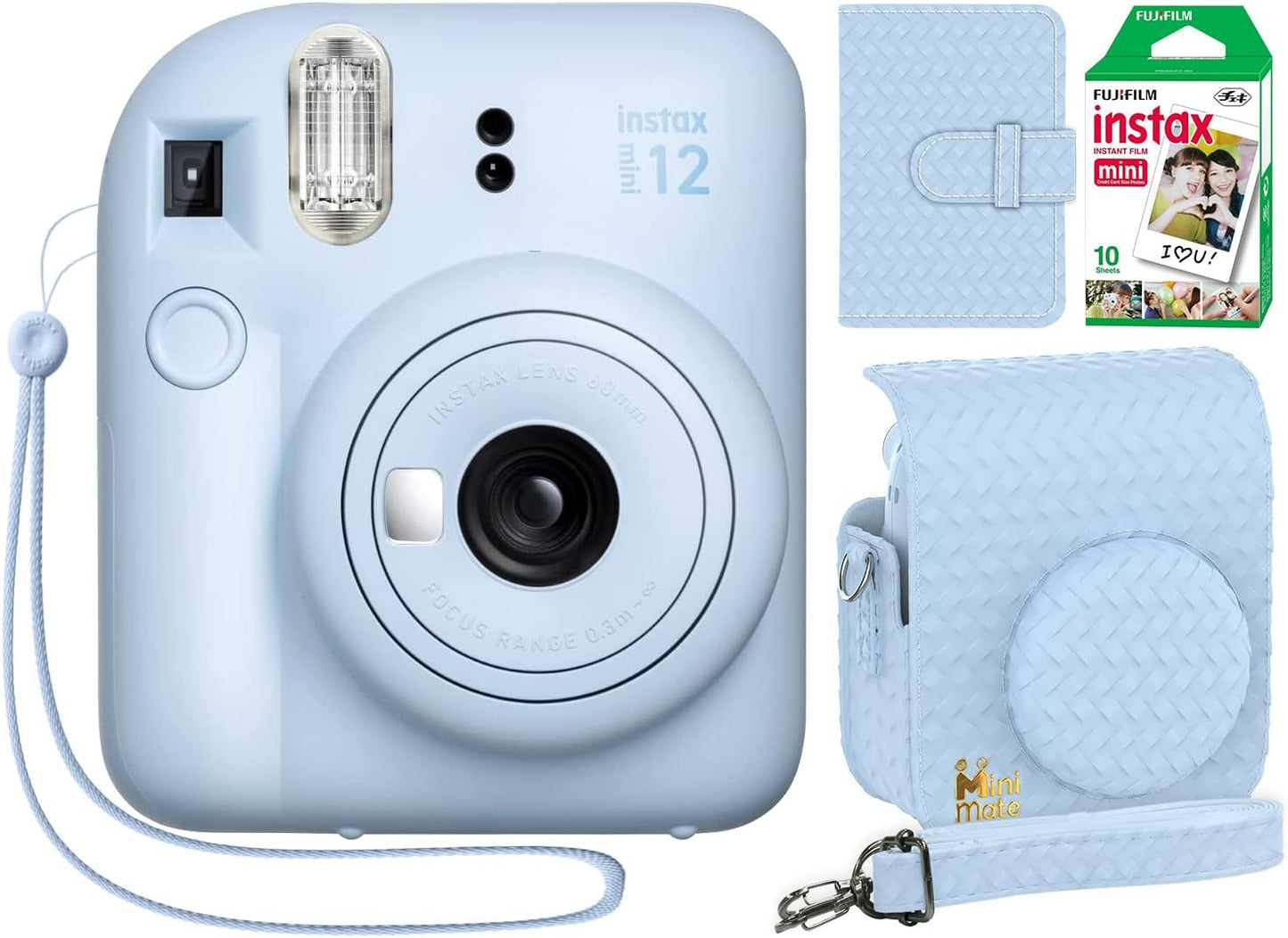 Fujifilm 16806248 Instax Mini 12 Camera Pastel Blue Bundle