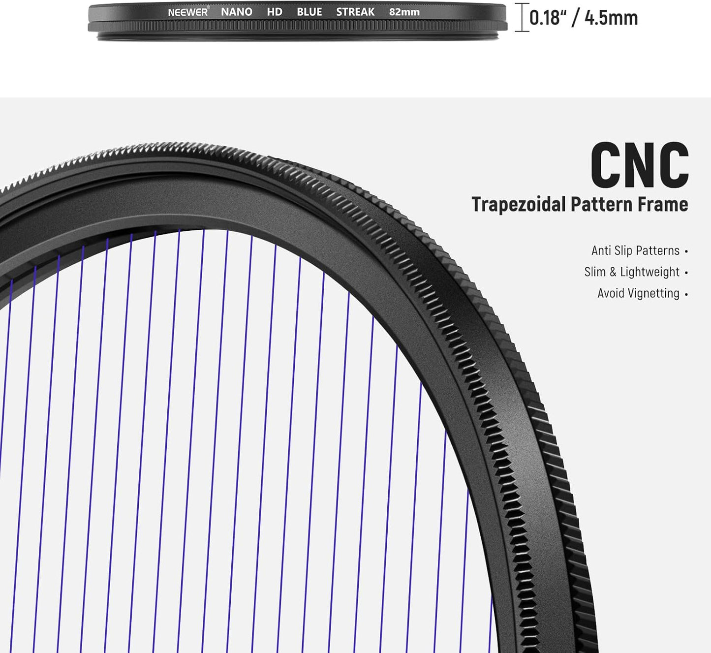 Neewer 82mm Blue Streak Filter Anamorphic Flare Effect