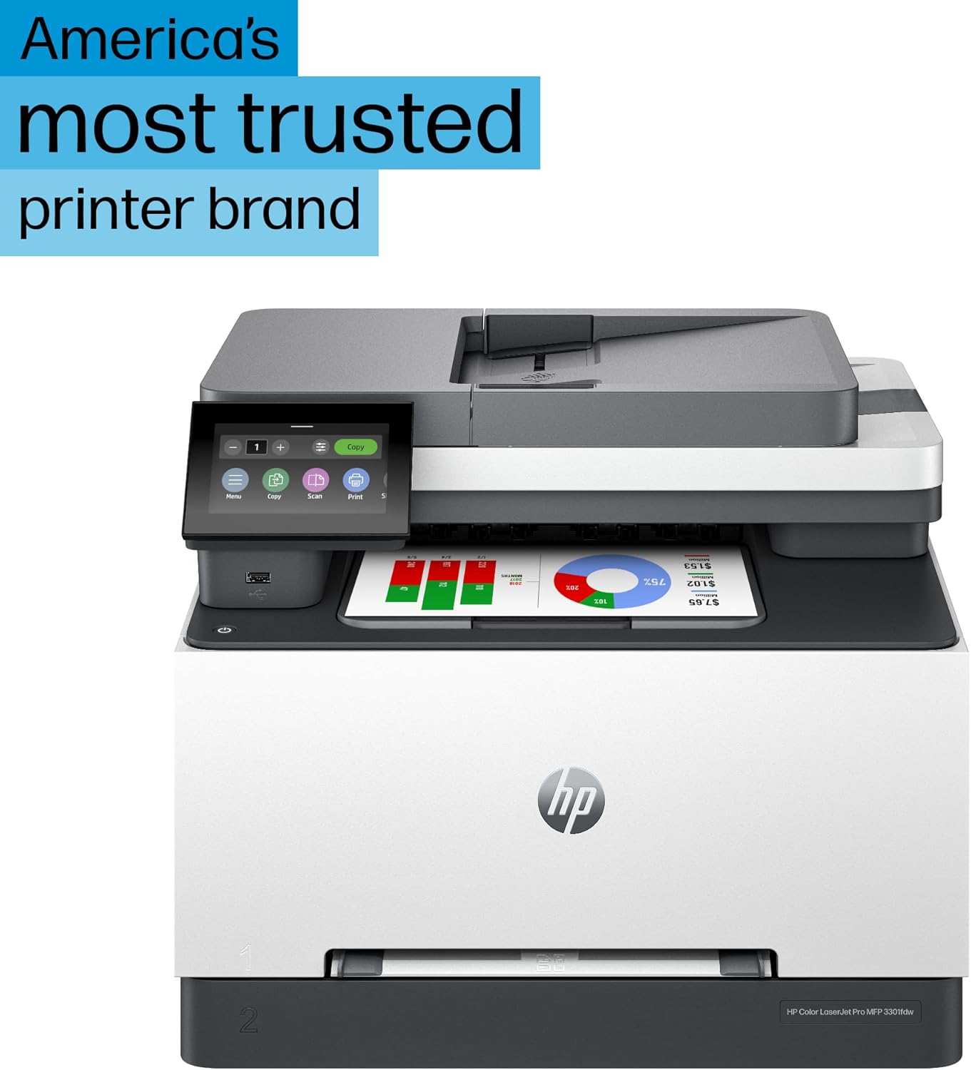HP 499Q5F#BGJ Color LaserJet Pro MFP 3301fdw Wireless Printer