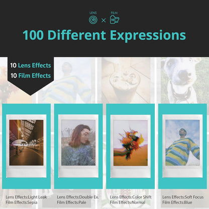 Fujifilm EVOK1 Instax Mini EVO Hybrid Instant Camera Film Bundle