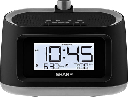 Sharp Projection Alarm Clock with 8 Nature Sleep Sounds