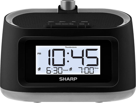 Sharp Projection Alarm Clock with 8 Nature Sleep Sounds