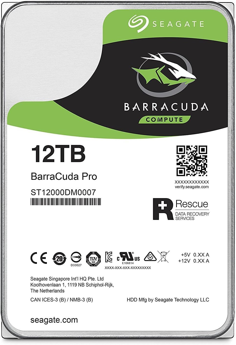 Seagate ST12000DM0007 12TB HDD: BarraCuda Pro, 7200 RPM