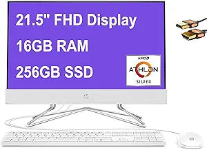 HP 22 All-in-One Athlon Silver Desktop PC