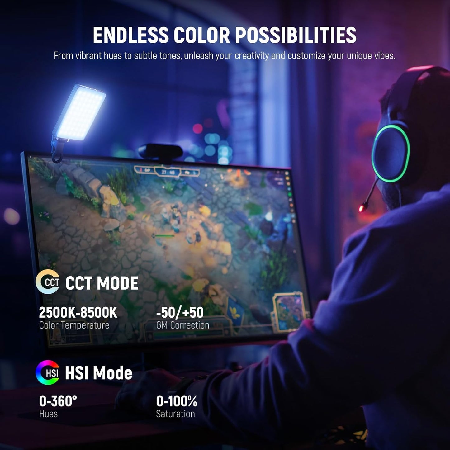 Neewer VL67C RGB Selfie Light with App Control