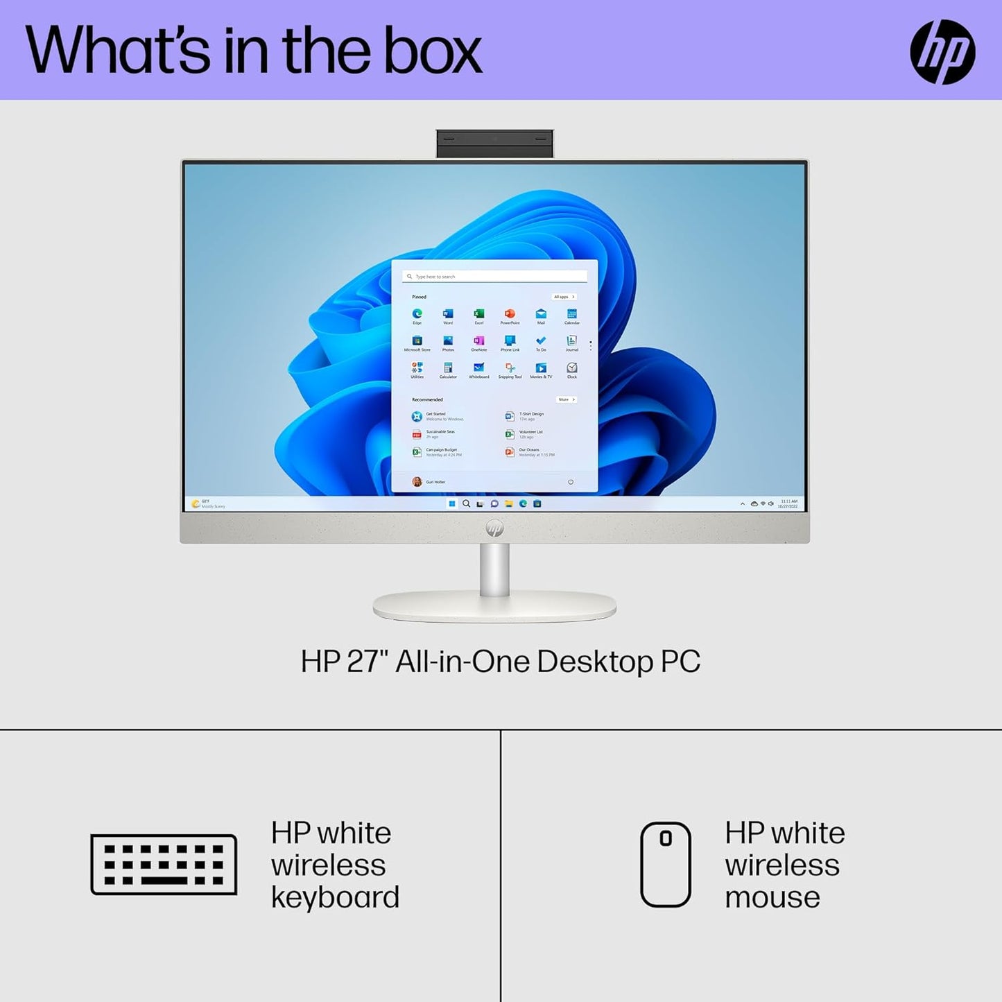HP 27-cr1057c 27" Touchscreen All-in-One Desktop Ultra 7 64GB 4TB