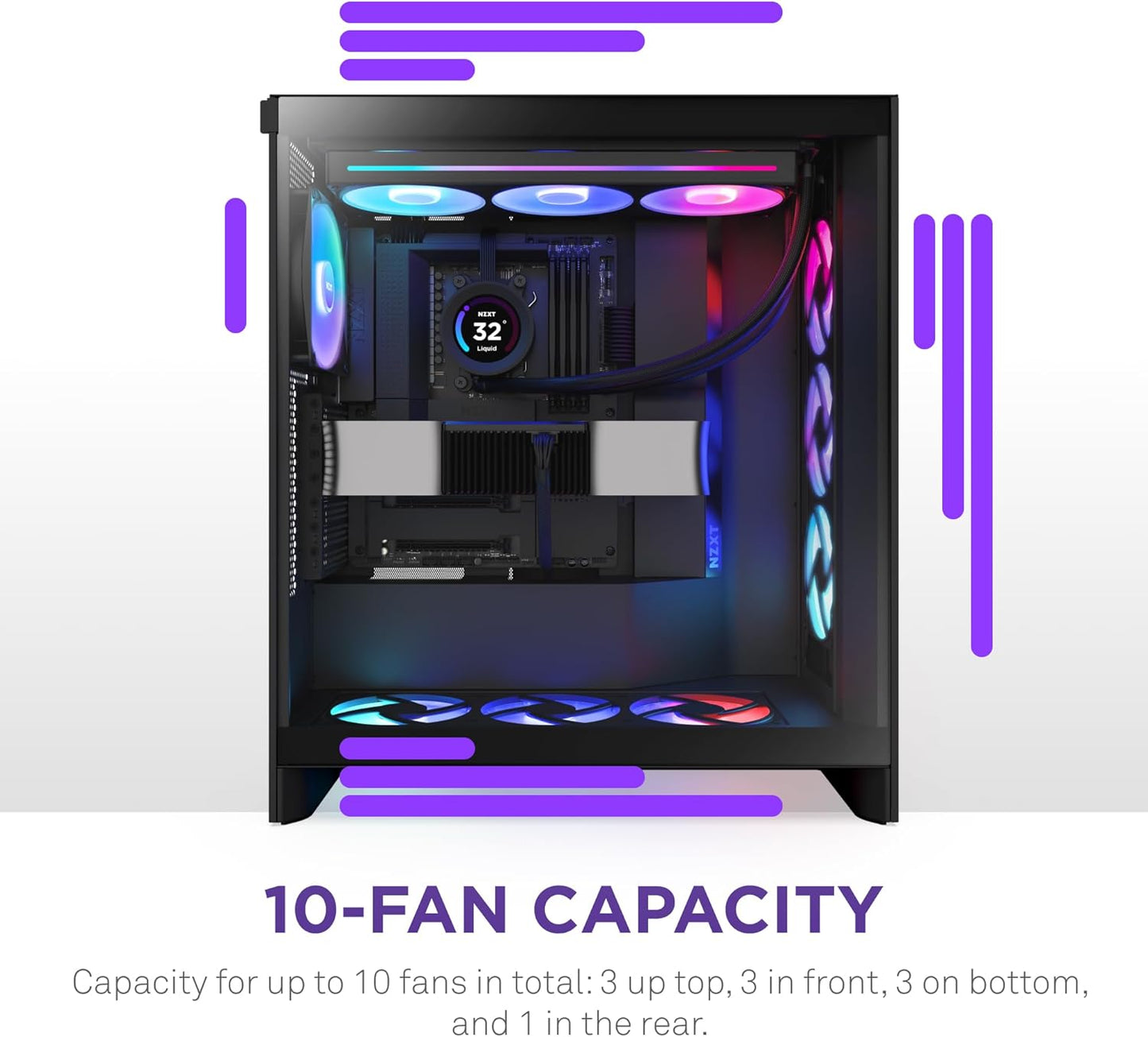 NZXT H7 Flow RGB 2024 - Mid-Tower ATX Airflow Case - Black