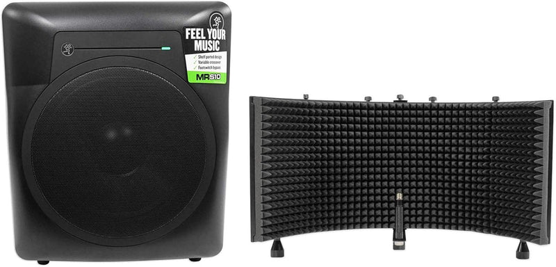 Mackie MRS10+RMF1 Studio Subwoofer & Mic Isolation Shield Bundle — main product image