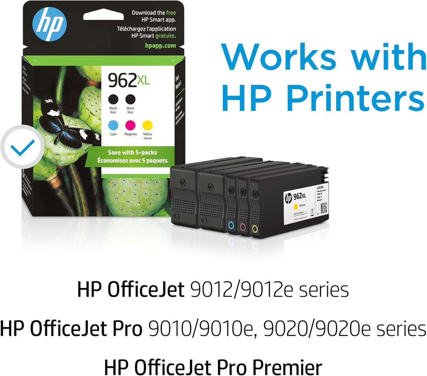 HP 6ZA57AN 962XL High-Yield Ink Cartridge 5-Pack