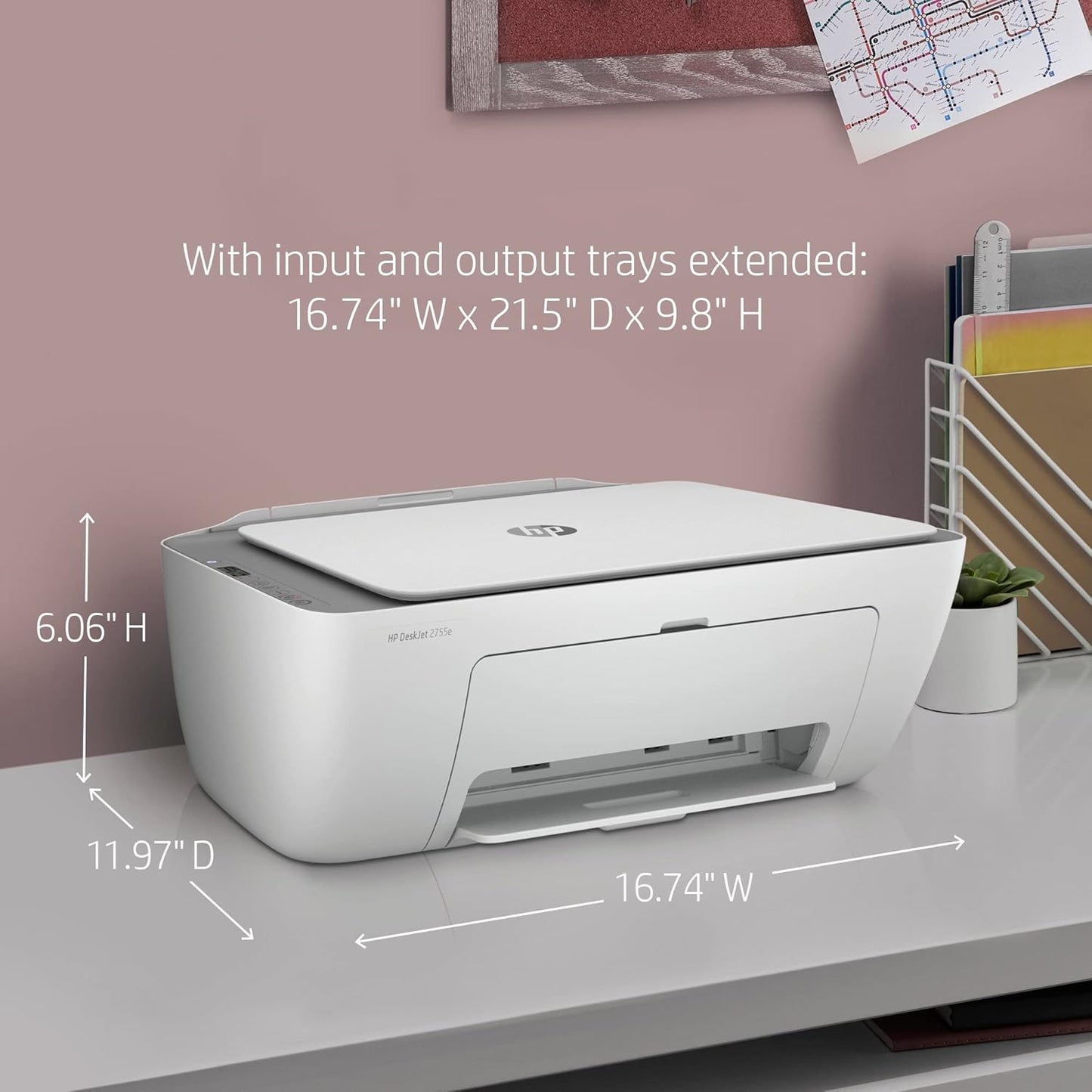 HP DeskJet 2755e Wireless All-in-One Printer - Renewed