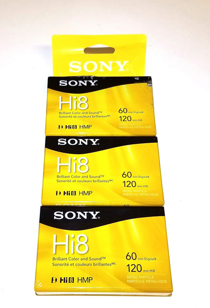 Sony P6120HMPL3B Hi8 Camcorder 8mm Cassettes 3-Pack