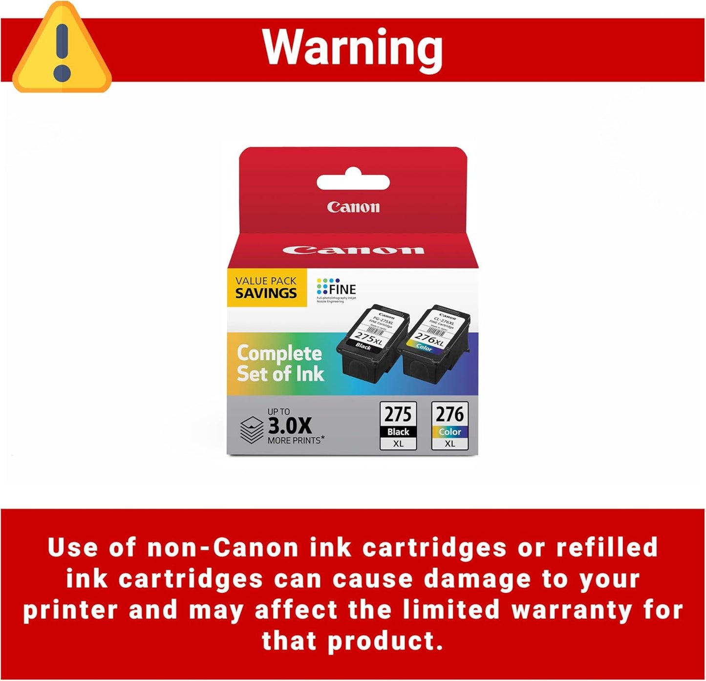 Canon PG-275XL/CL-276XL Ink Cartridge Value Pack