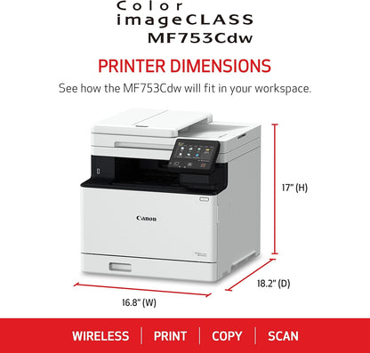 Canon 5455C010 Color imageCLASS MF753Cdw Wireless Laser Printer