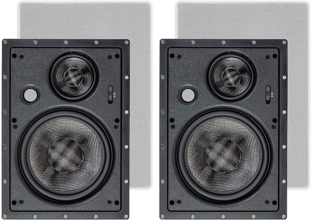 Monoprice 134200 8-Inch Carbon Fiber In-Wall Speakers