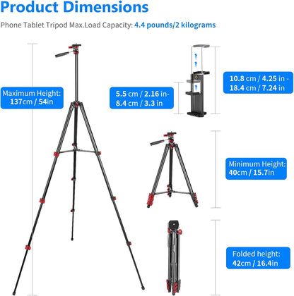 Neewer 10097867 54-Inch Travel Tripod Kit