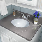 MSI 1714 Oval Porcelain Undermount Bathroom Sink - Bisque