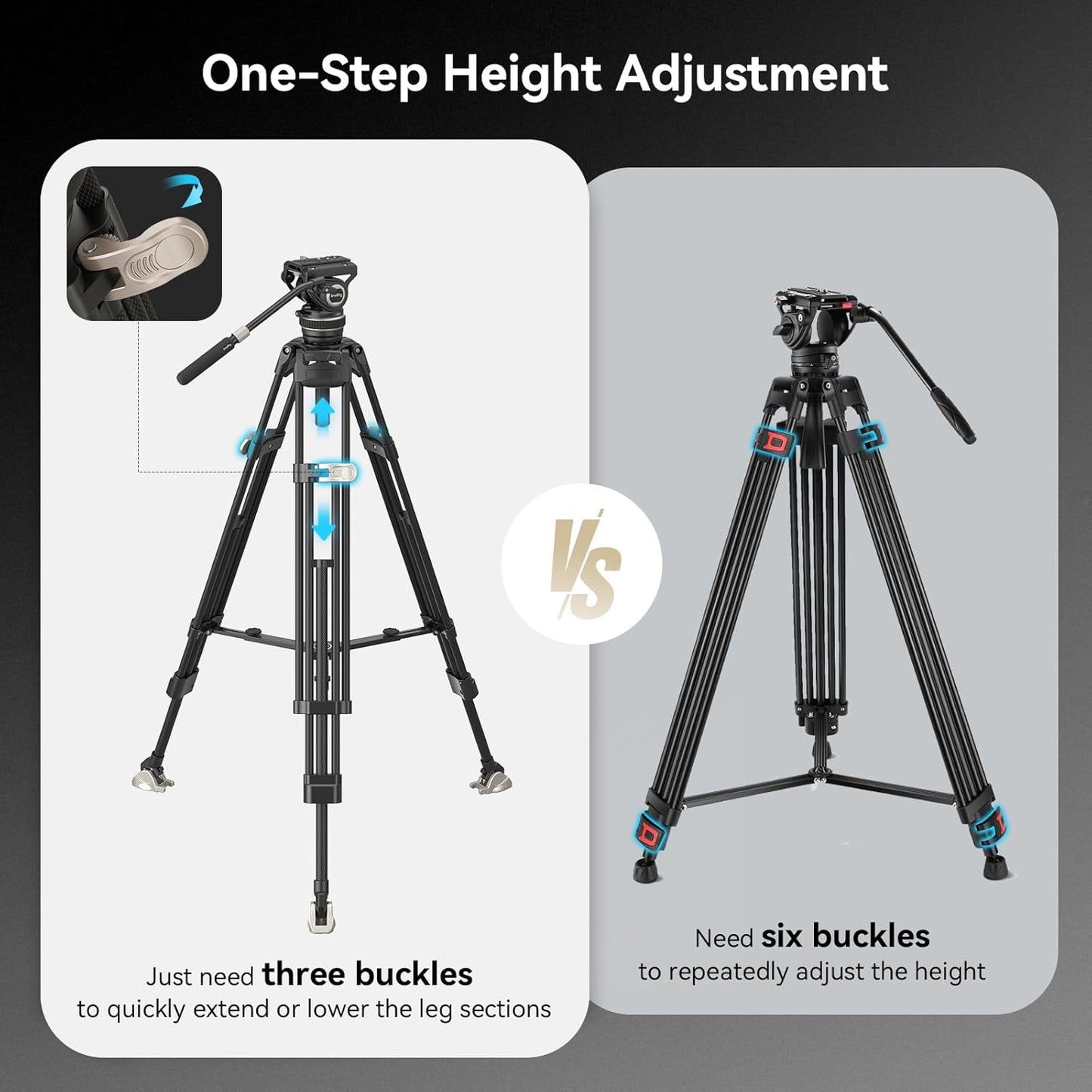 SmallRig 3989-CF-FBA-US AD-100 Carbon Fiber Video Tripod