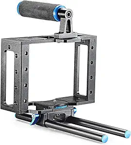 Neewer 20035344 DSLR Camera Cage Kit 15mm Rod Rig