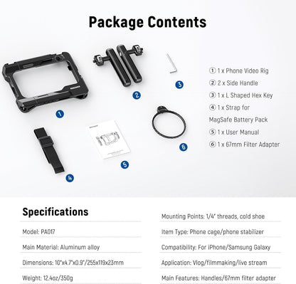 Neewer 10103499 Smartphone Video Rig with 67mm Filter Adapter