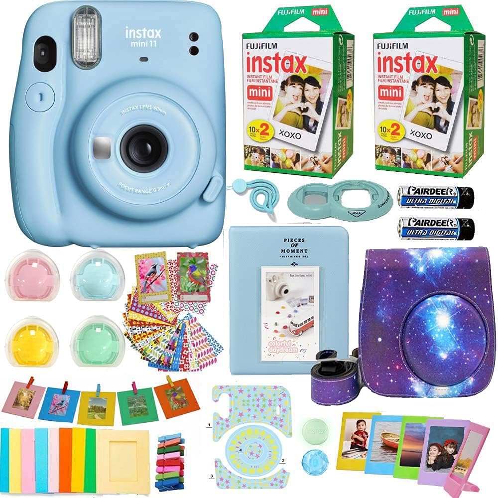Fujifilm Mini 11 Instax Camera Film Bundle Sky Blue