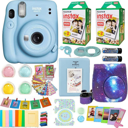 Fujifilm Mini 11 Instax Camera Film Bundle Sky Blue