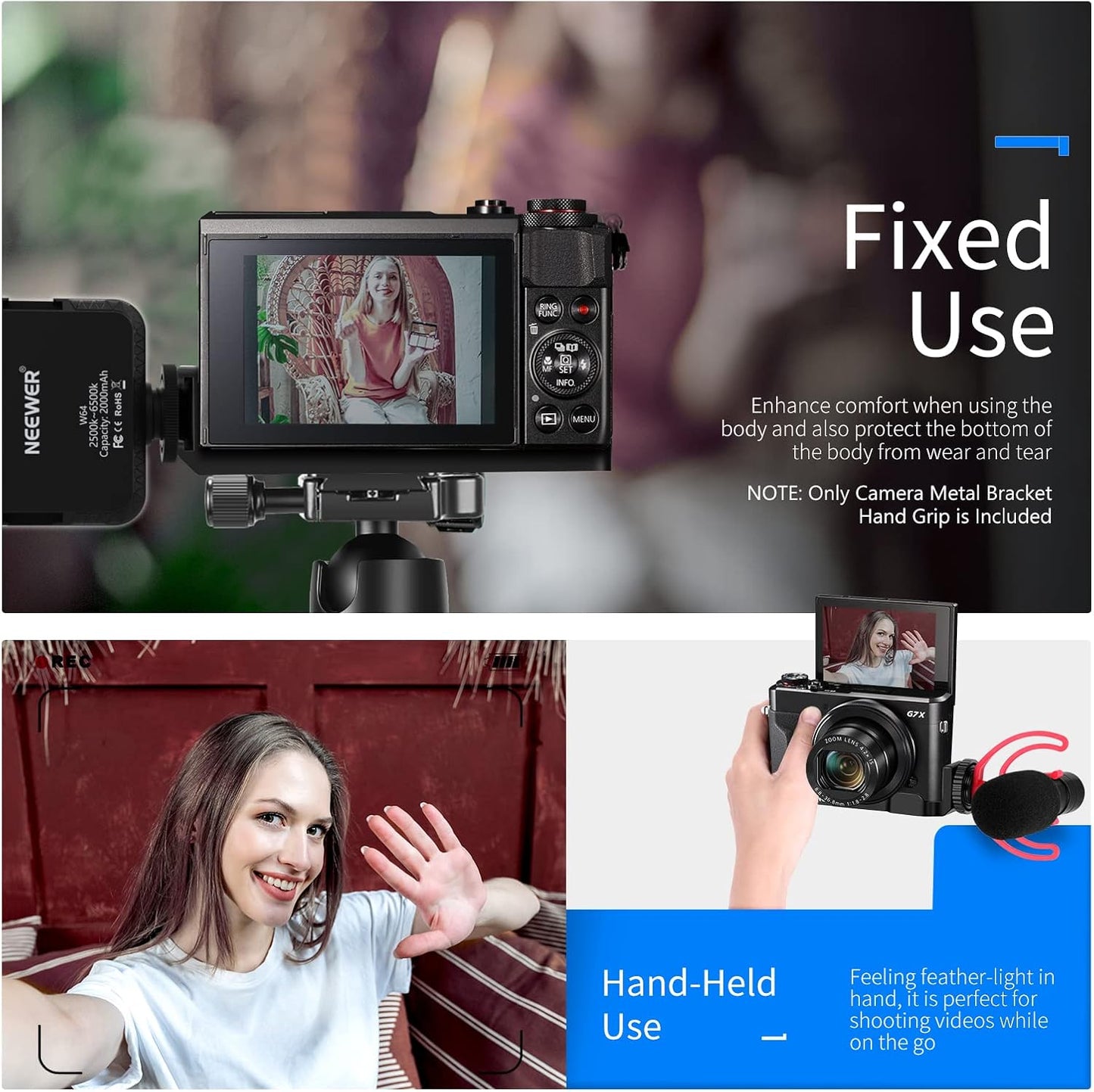 Neewer 10100283 Metal Bracket Canon G7X Mark II/III