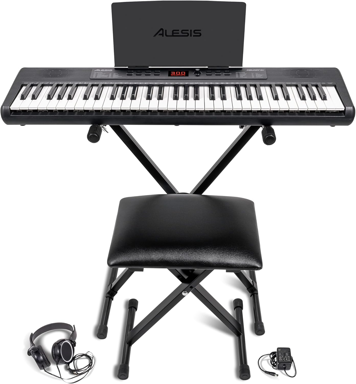 Alesis MELODY61 MK4 Beginner Keyboard Piano Bundle