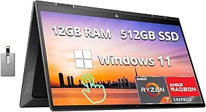 HP Envy x360 15.6" Touch Laptop Ryzen 7 12GB 512GB SSD
