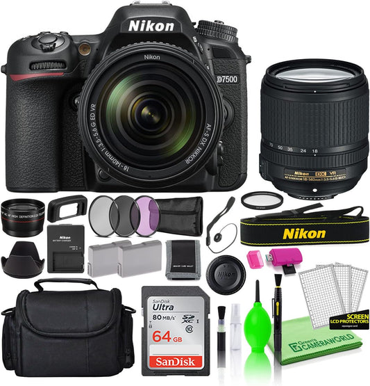 Nikon NIKON_D7500 DSLR 18-140mm VR Lens Kit (Renewed)