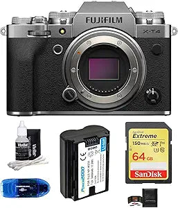 Fujifilm X-T4 Mirrorless Camera Body Bundle Silver