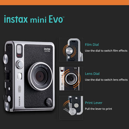 Fujifilm INSTAX Mini EVO Hybrid Instant Camera Bundle