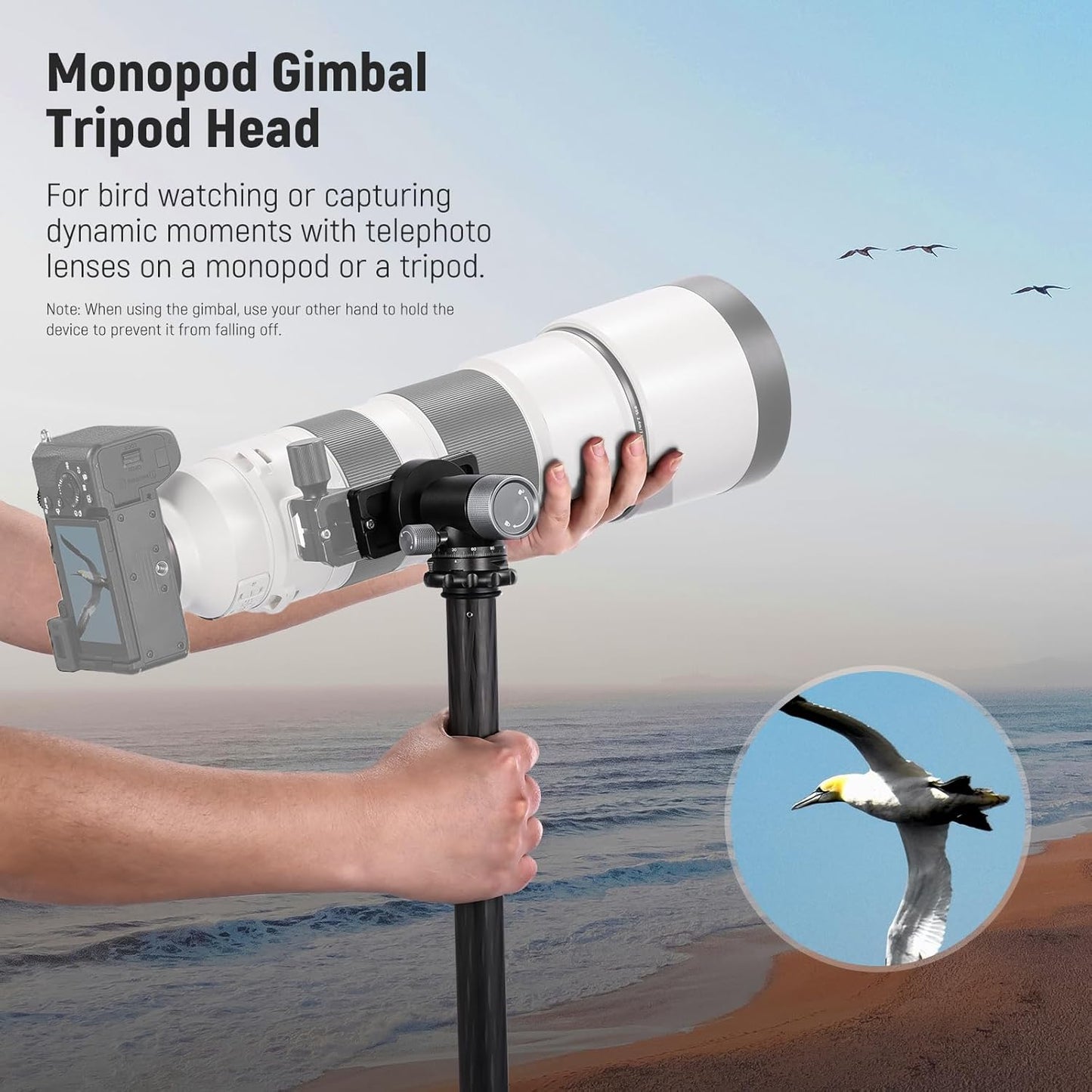Neewer 10104457 Monopod Gimbal Head with QR Clamp
