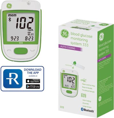 GE GE333 Blood Glucose Monitoring System Bluetooth Glucometer