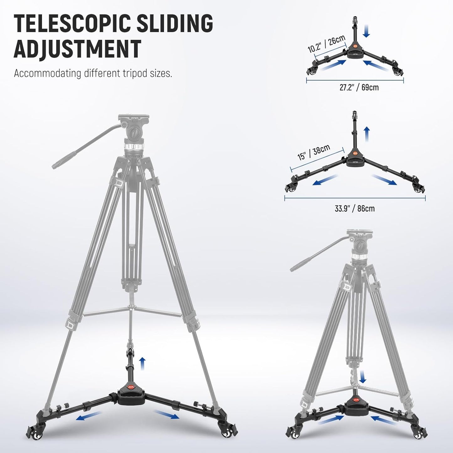 Neewer 10079574 Photography Tripod Dolly - 33lbs Capacity