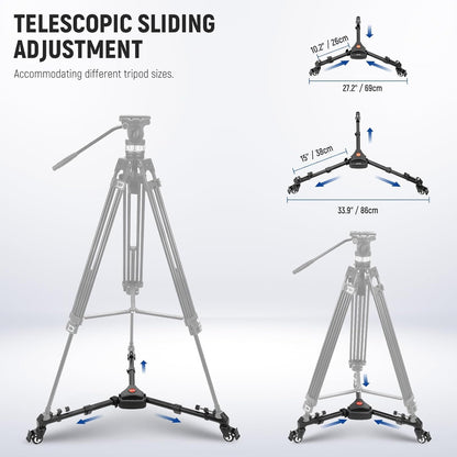 Neewer 10079574 Photography Tripod Dolly - 33lbs Capacity