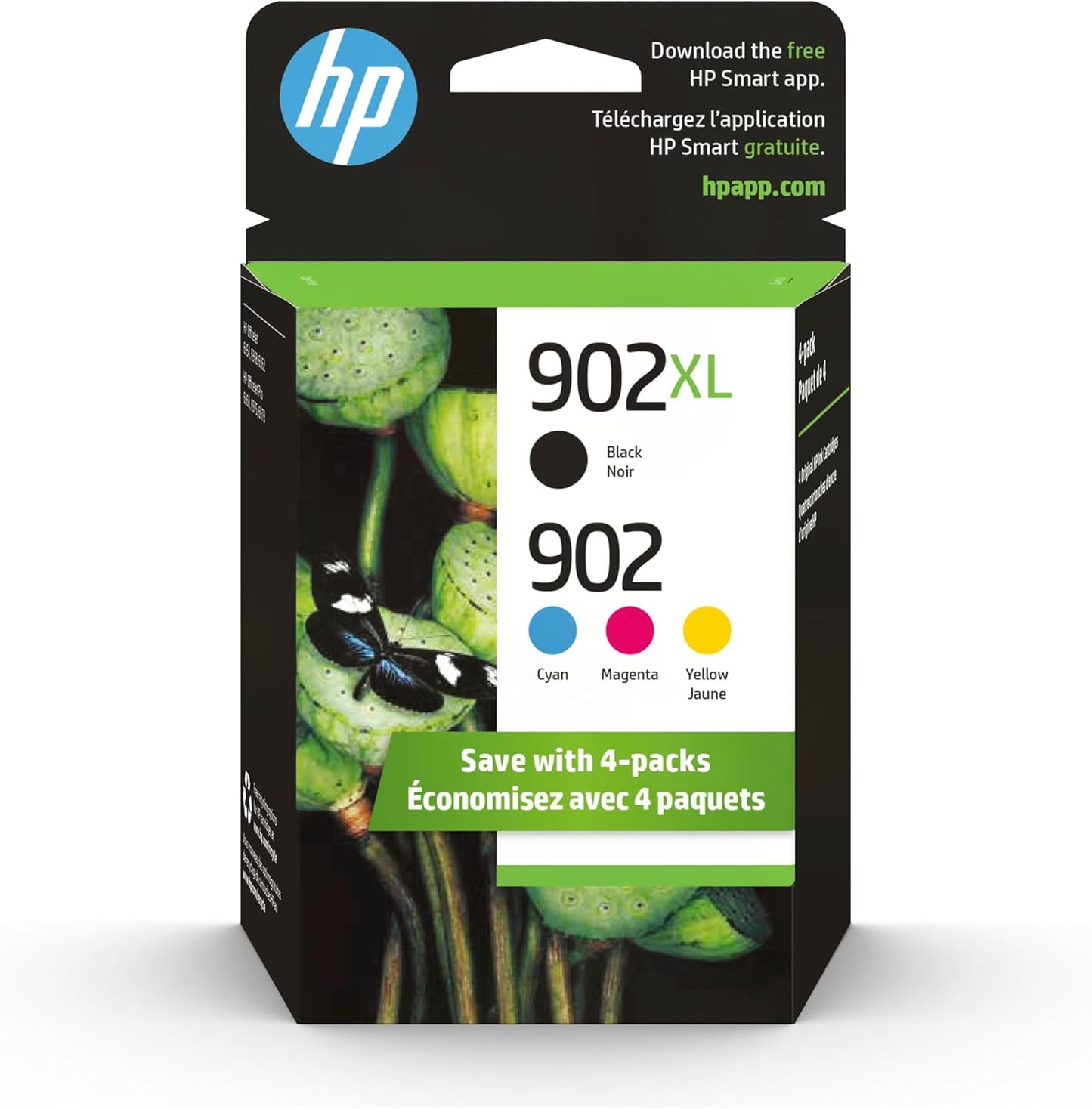 HP 902 Ink Cartridge Combo Pack: Black, Cyan, Magenta, Yellow