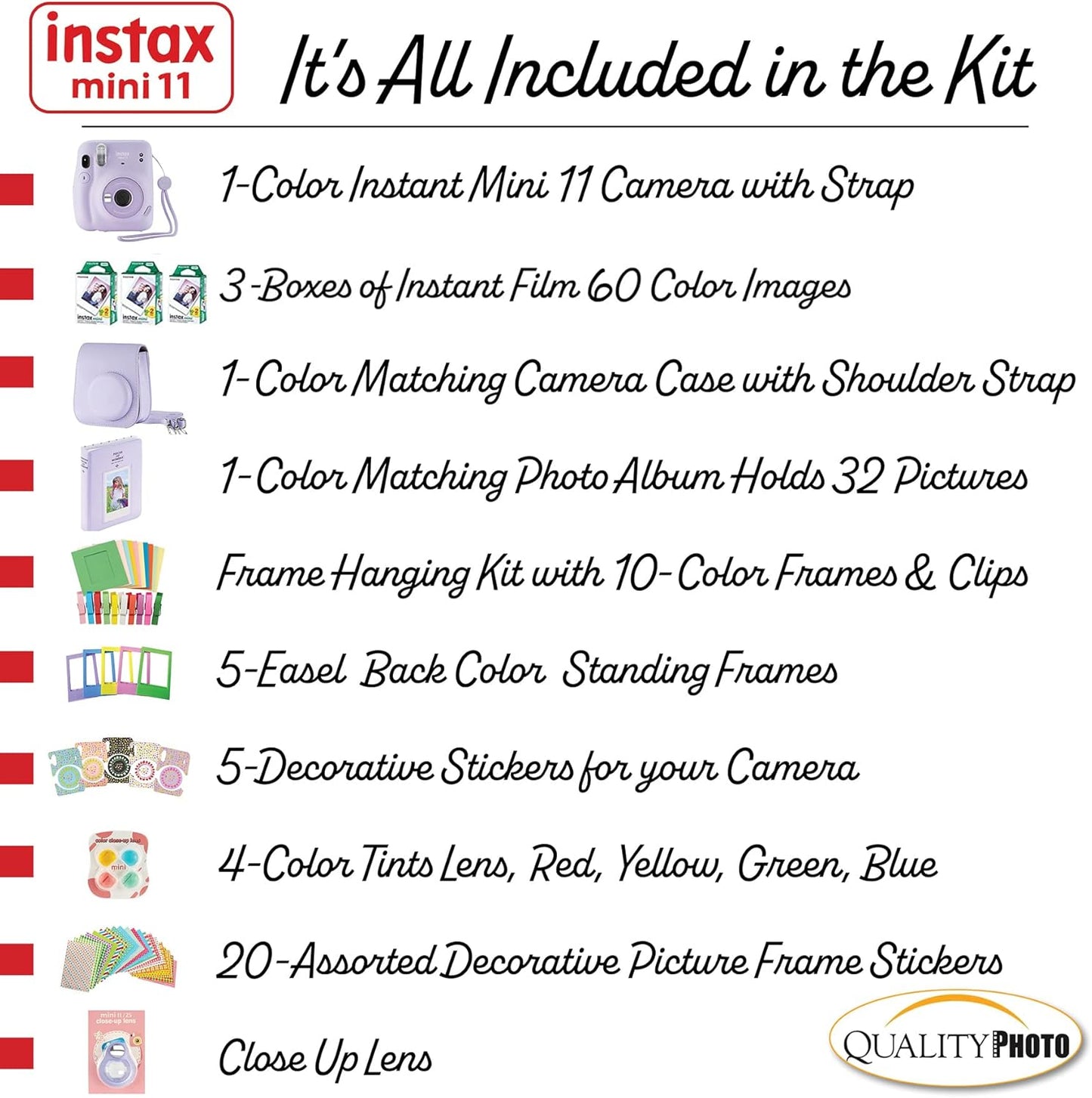 Fujifilm Mini 11 Lilac Purple Instant Camera Bundle
