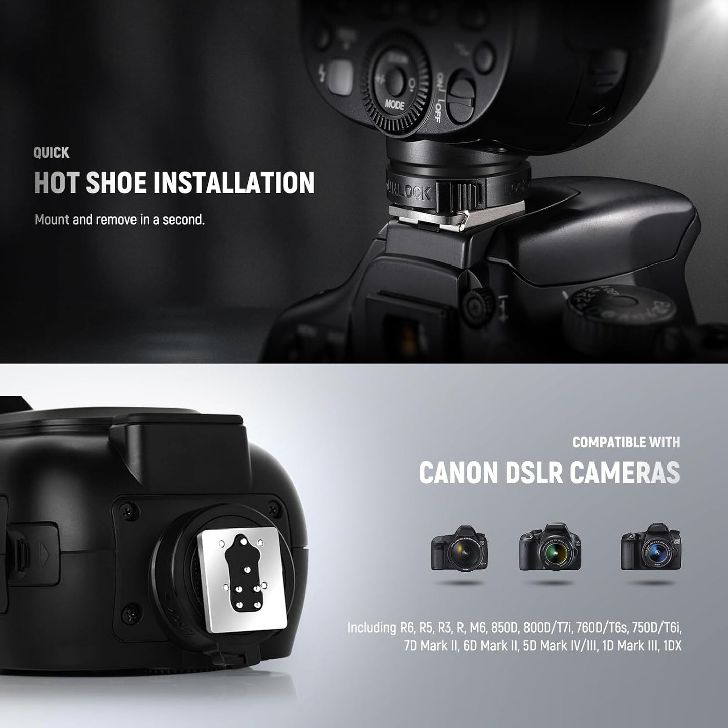 Neewer Z1-C TTL Round Head Flash Speedlite for Canon