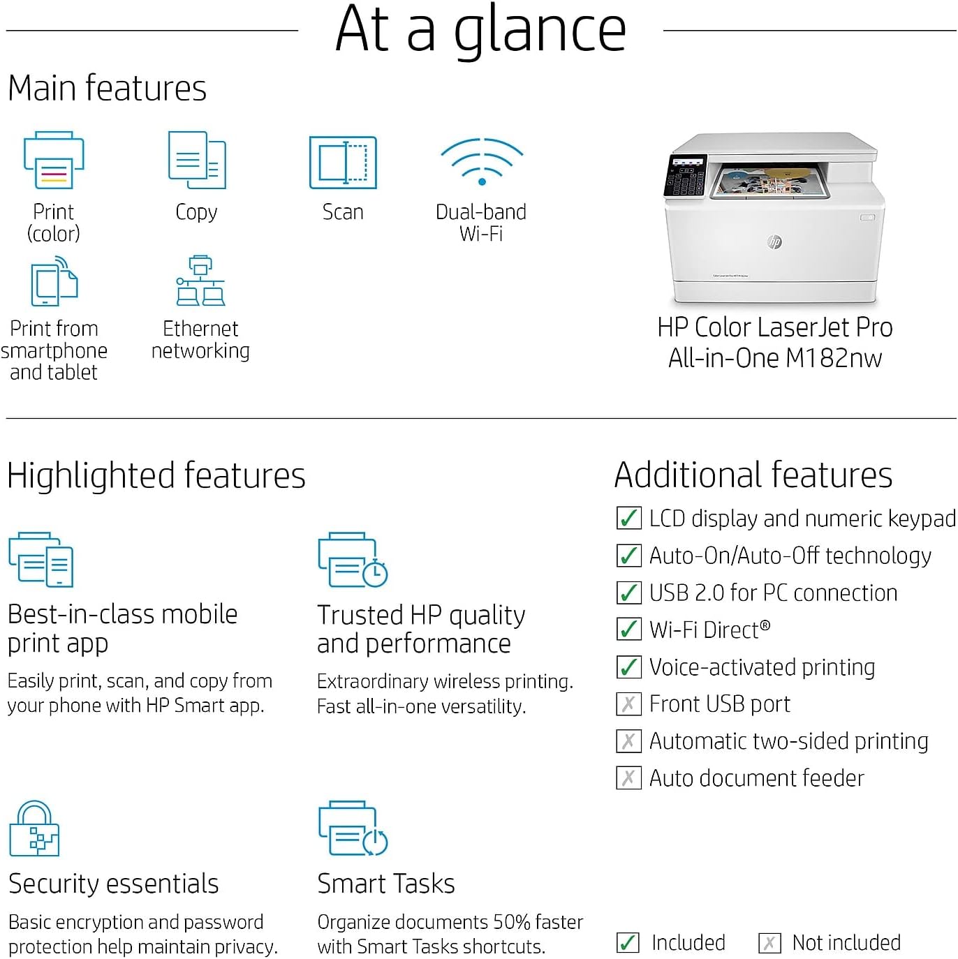 HP 7KW55A#BGJ Color LaserJet Pro Wireless Printer