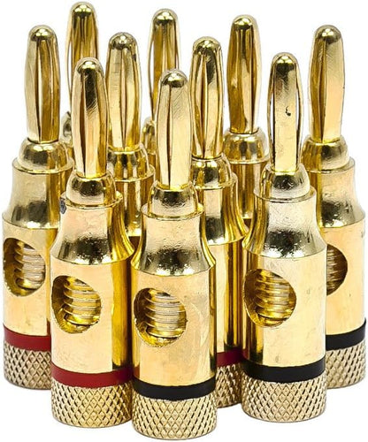 Monoprice 109437 Gold Plated Speaker Banana Plugs 5 Pairs