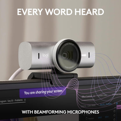 Logitech 960-001550 MX Brio Ultra HD 4K Streaming Webcam Pale Grey