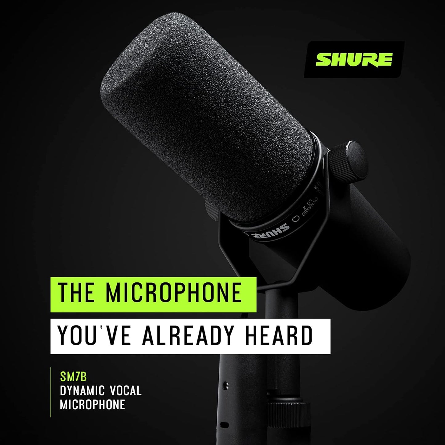 Shure SM7B Vocal Dynamic Microphone, Broadcast/Studio Mic