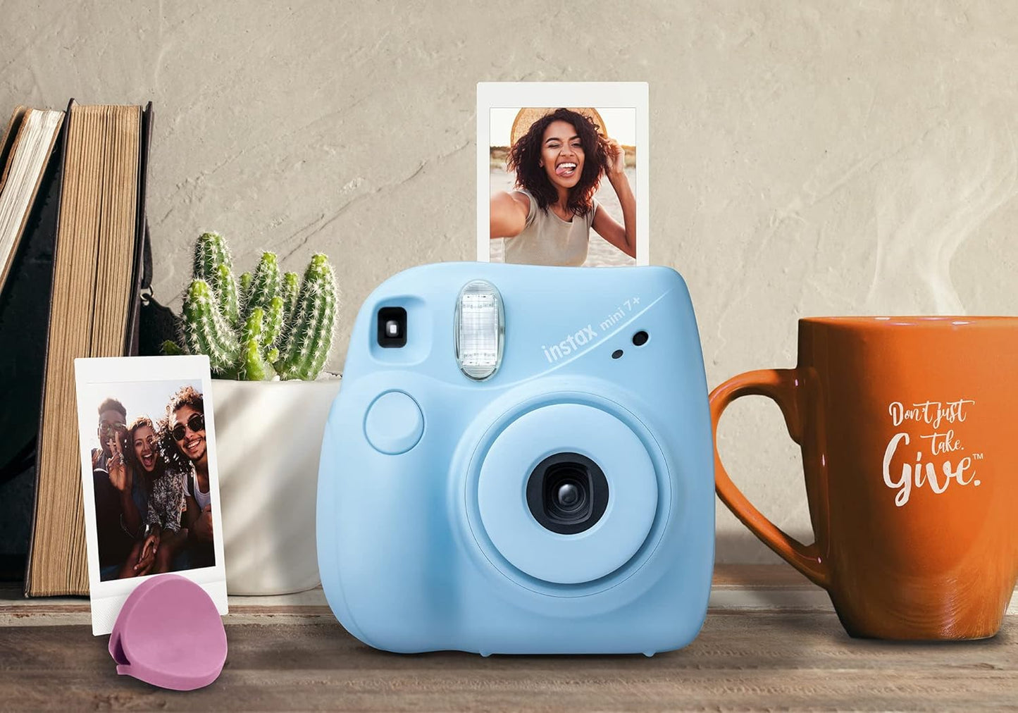 Fujifilm Instax Mini 7+ Instant Camera Light Blue Renewed