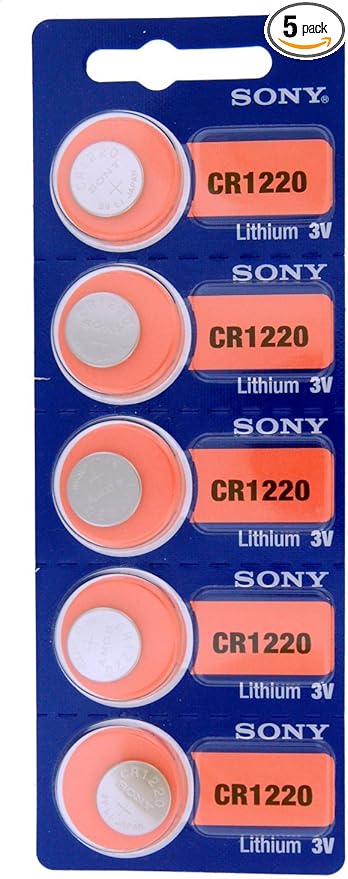 Sony CR1220 3V Lithium Coin Battery 5-Pack