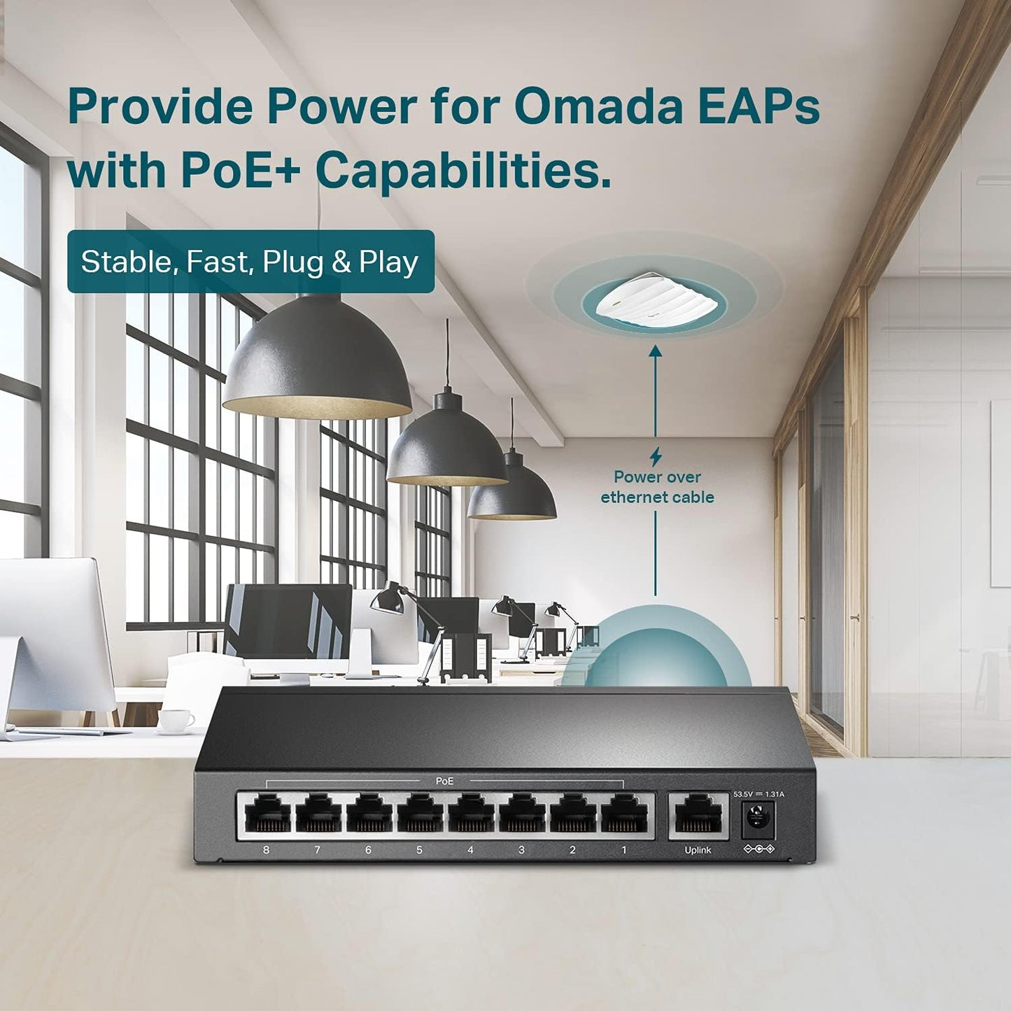TP-Link TL-SF1009P 9-Port Fast Ethernet PoE+ Switch