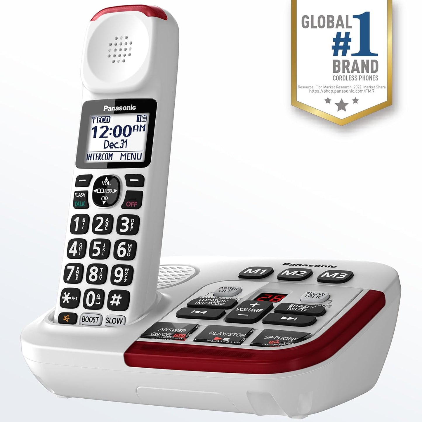 Panasonic KX-TGM420W Amplified Cordless Phone White