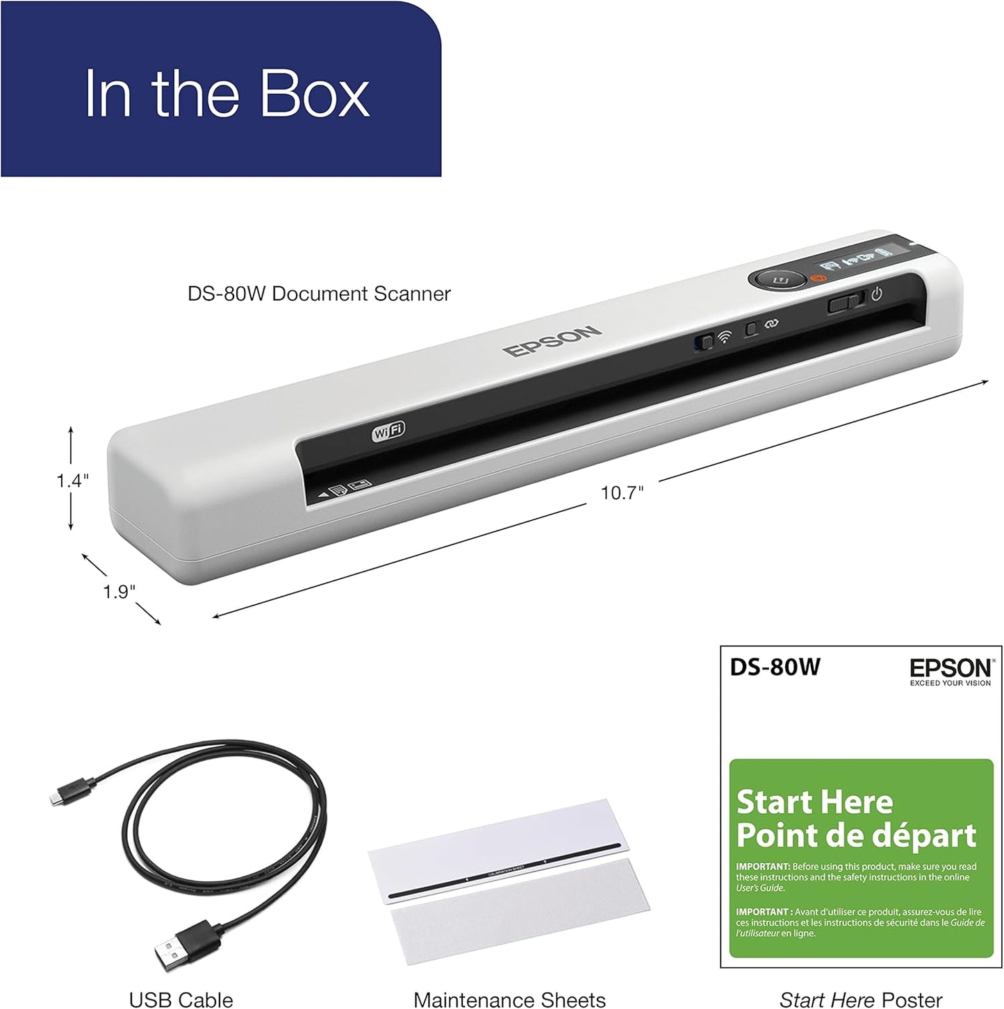 Epson DS-80W Wireless Portable Document Scanner