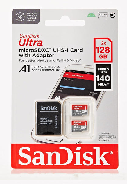 SanDisk SDSQUAB-128G Ultra 128GB 2-Pack MicroSD Card